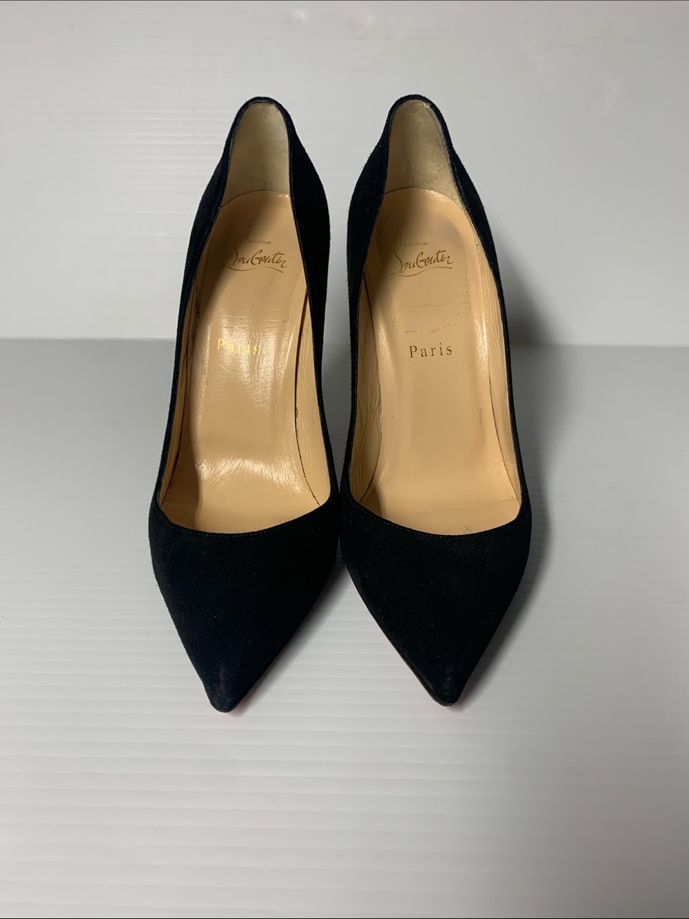 Christian Louboutin Black Suede Pointed Toe Pumps